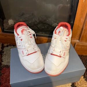 New balance white and red size 9